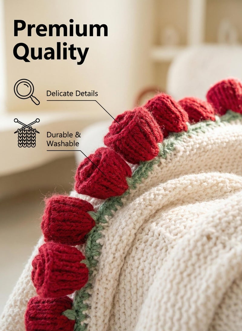 بطانية منسوجة يدويًا بـ 99 وردة حمراء (قطر 1.6 متر) - مصنوعة يدويًا بالكامل | ديكور للمنزل والمكتب والسيارة - Image 4